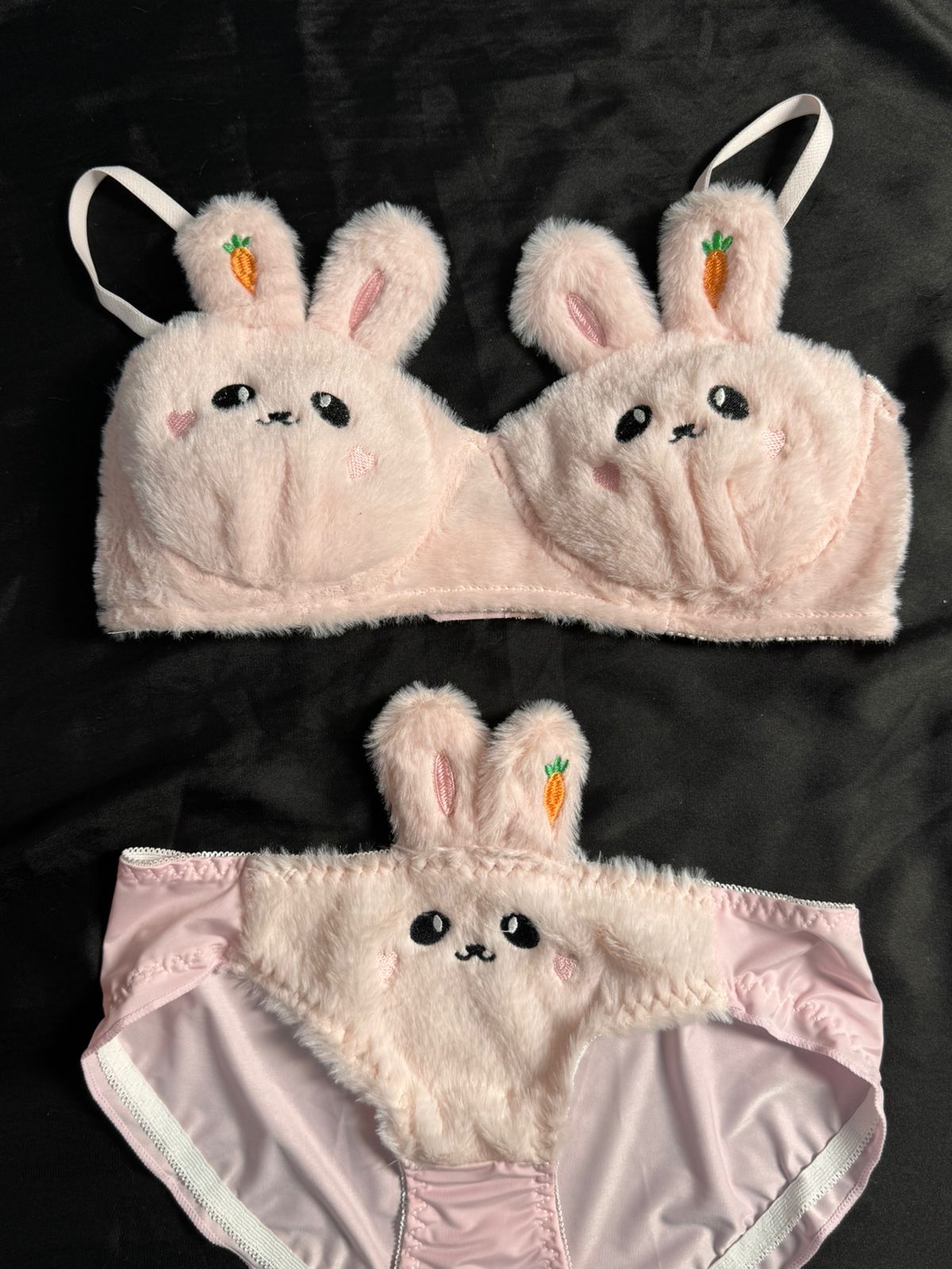 Fluffy Teddy Bear Bra & Panty Set