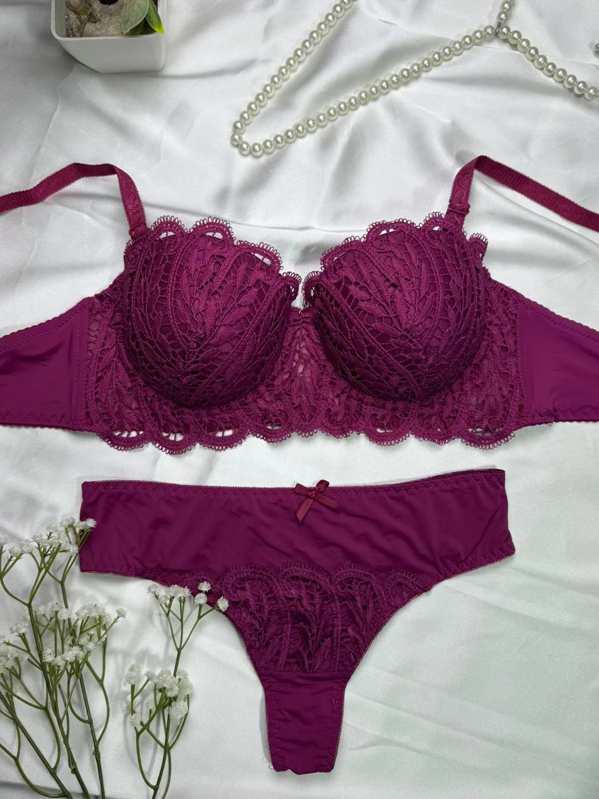 Angel Aura Mesh Lace Bra & Panty Set