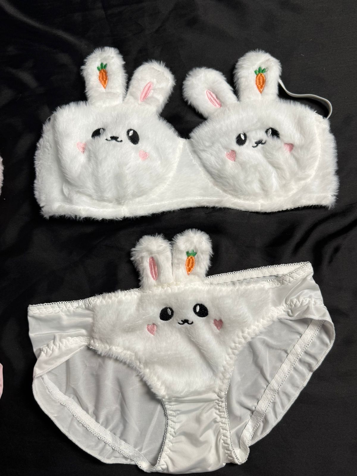 Fluffy Teddy Bear Bra & Panty Set