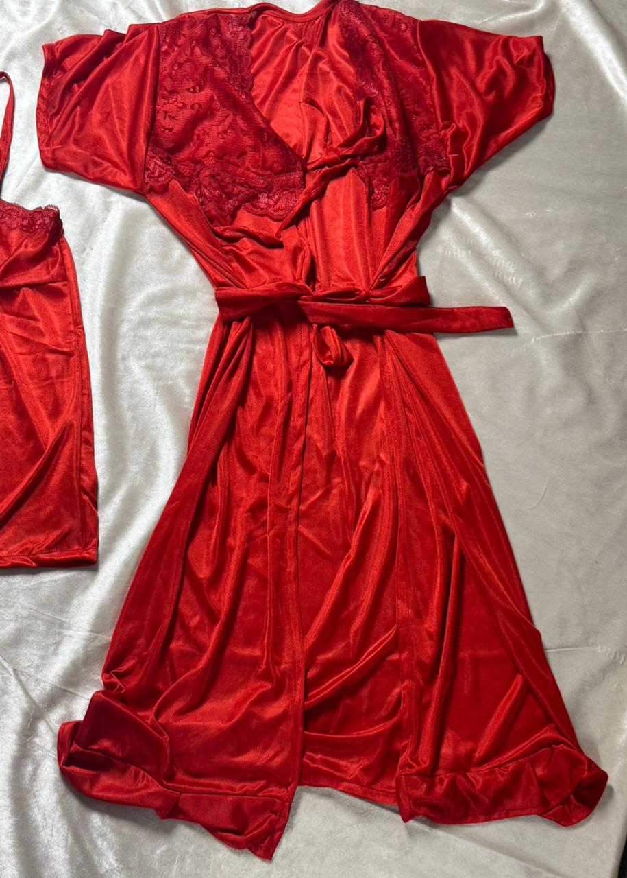 Romance Bloom Silk Nighty (5Pc)