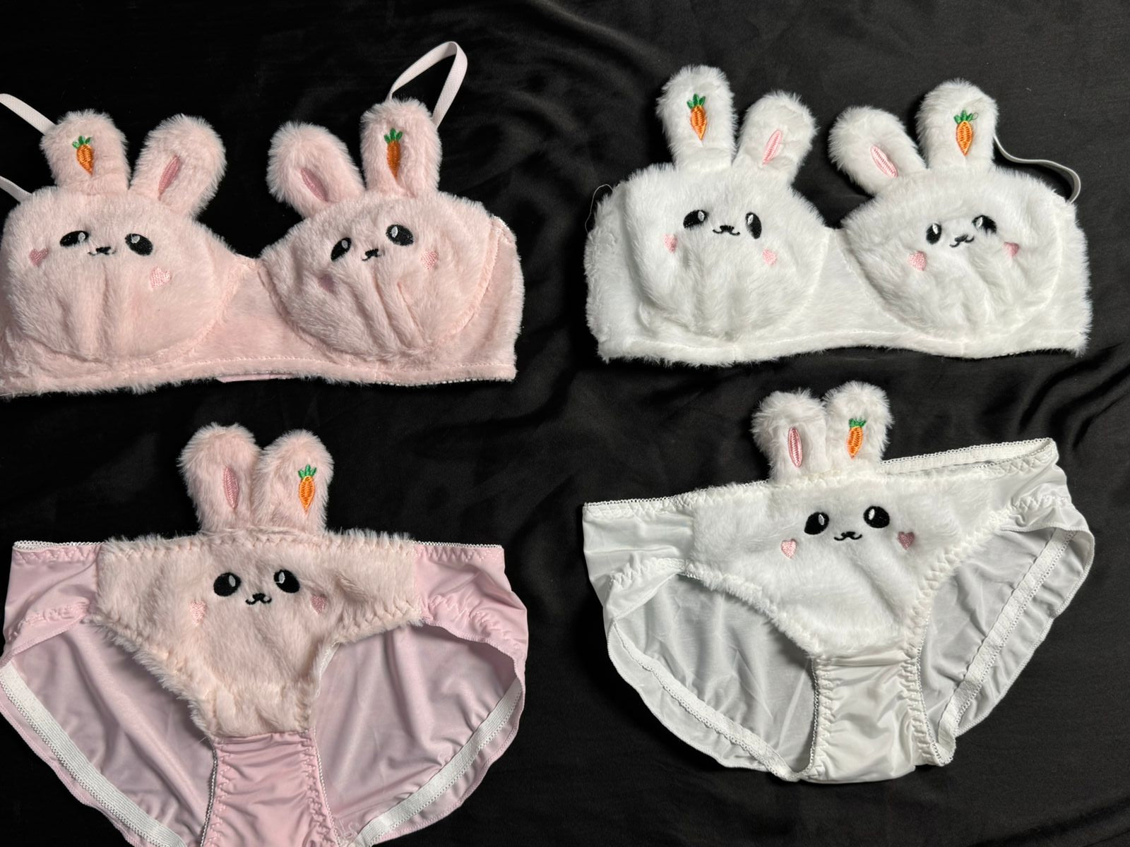 Fluffy Teddy Bear Bra & Panty Set