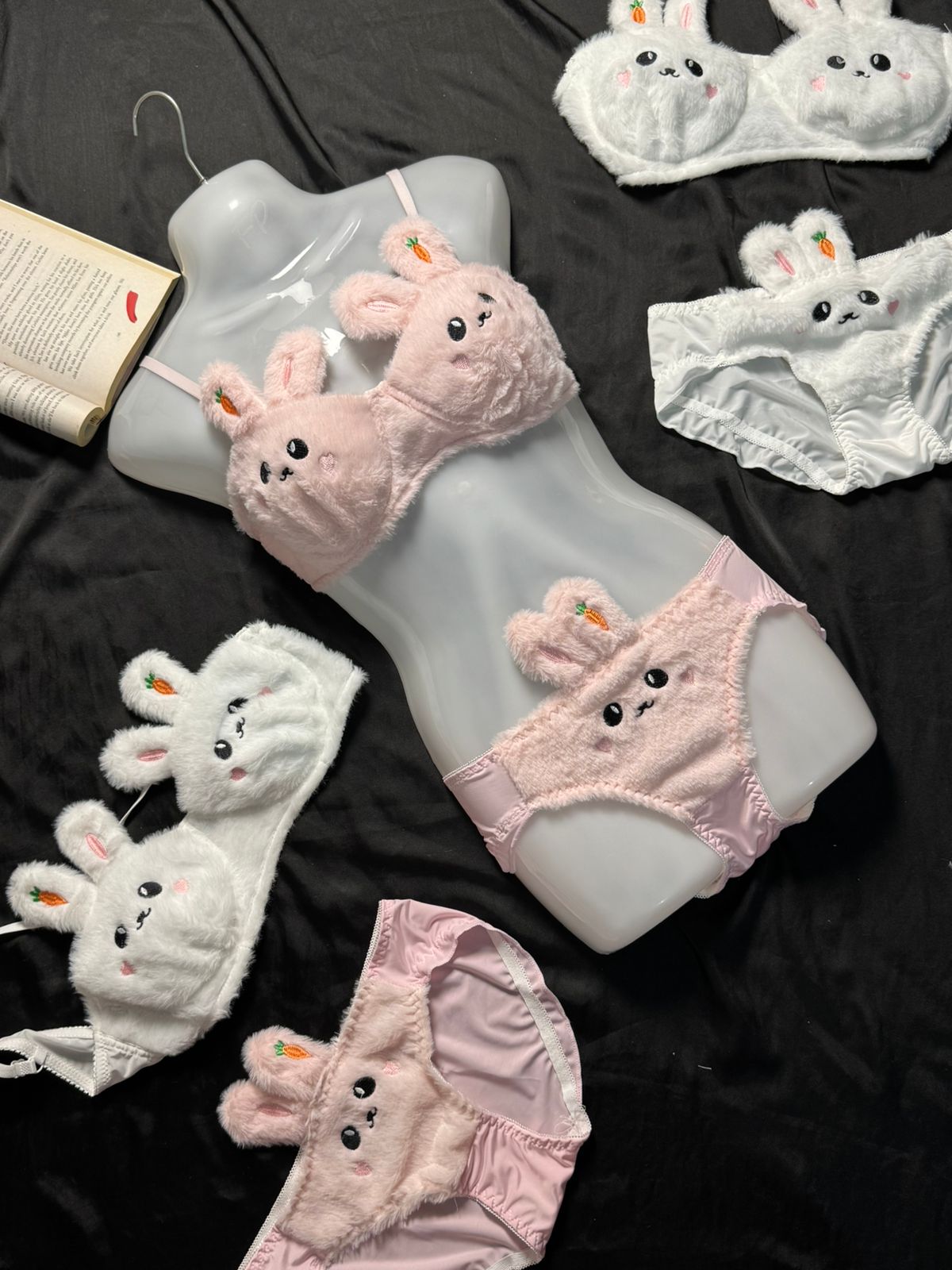 Fluffy Teddy Bear Bra & Panty Set