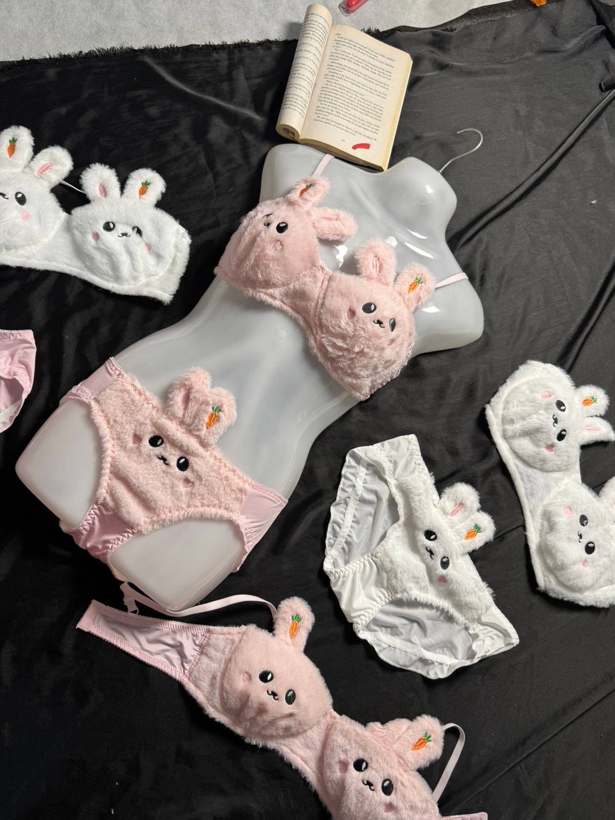 Fluffy Teddy Bear Bra & Panty Set